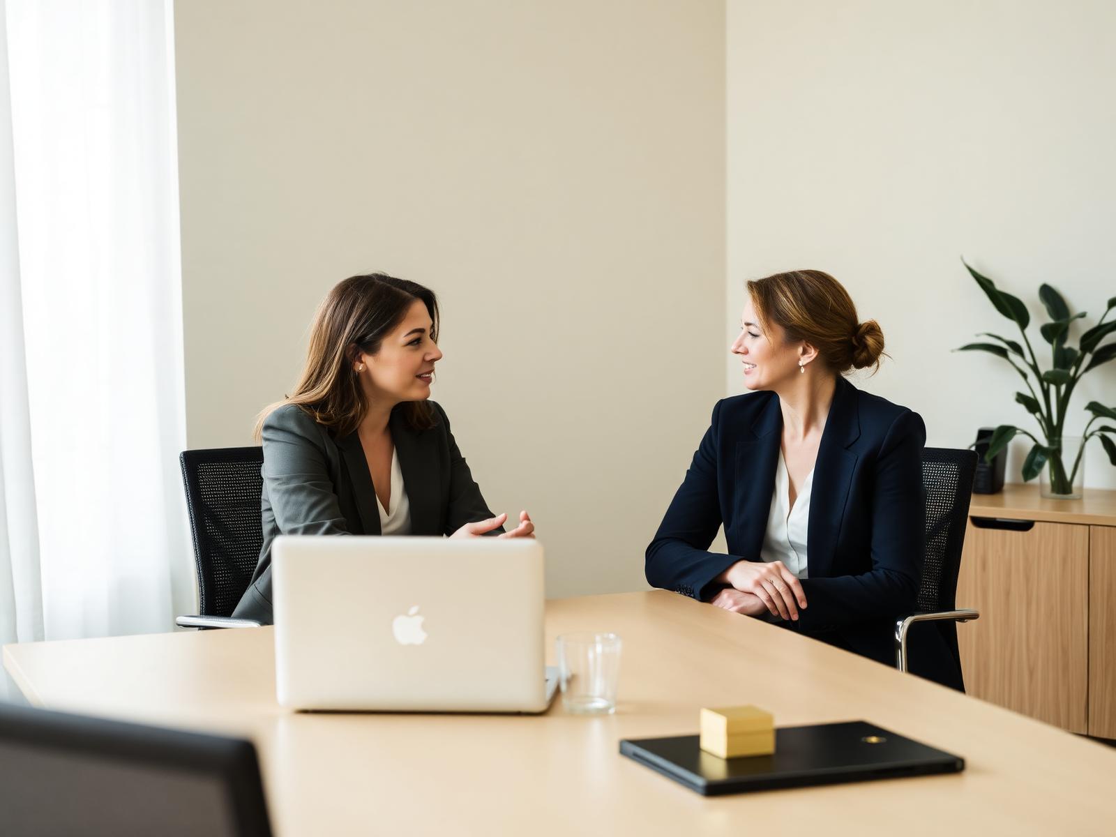 Twee professionals in gesprek tijdens een vitaliteitstraject
